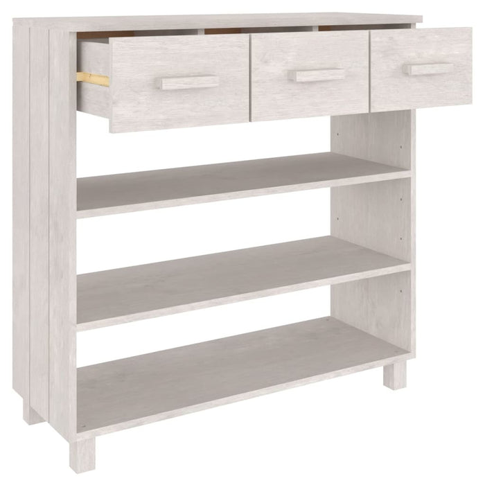 Toplan Console Table White 35.4"x13.8"x35.4" Solid Wood Pine