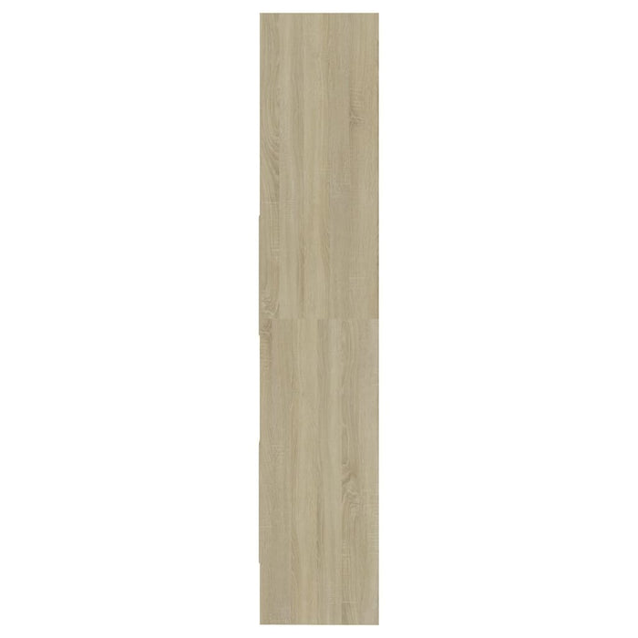 Book Cabinet White and Sonoma Oak 23.6"x13.8"x70.9" Chipboard