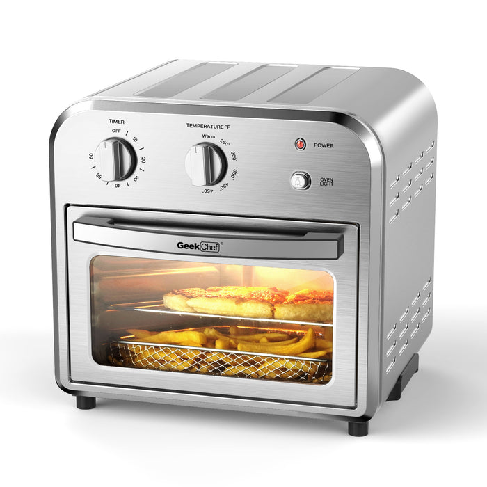 Geek Chef Air Fryer Toaster Oven, 4 Slice Convection Airfryer Countertop Oven,Reheat, Fry Oil-Free, Stainless Steel  XH