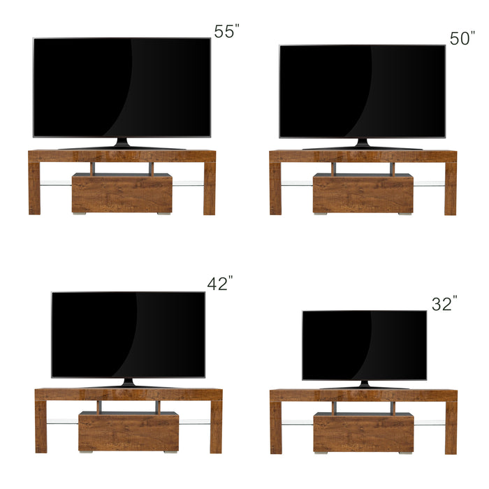 TV Stand with LED RGB Lights,Flat Screen TV Cabinet, Gaming Consoles - in Lounge Room, Living Room and Bedroom,WALNUT
