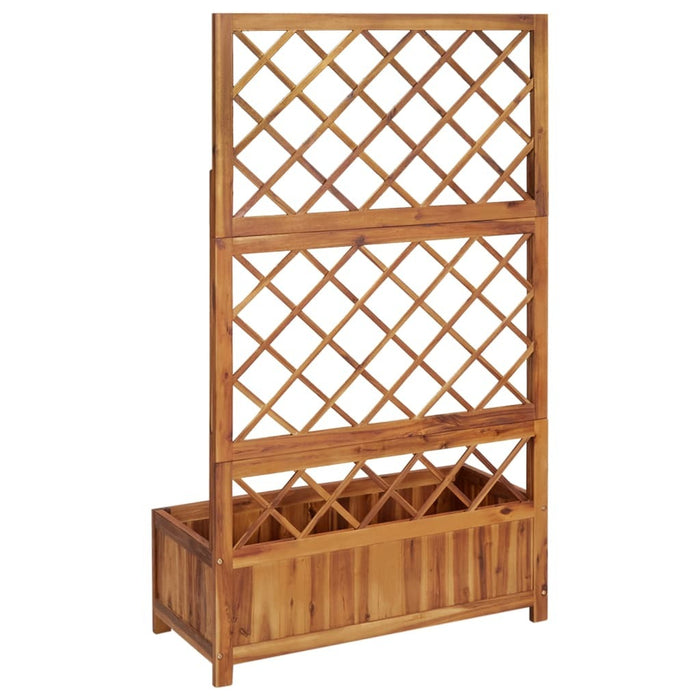 Raised Bed with Trellis 33.5"x15"x59.1" Solid Acacia Wood