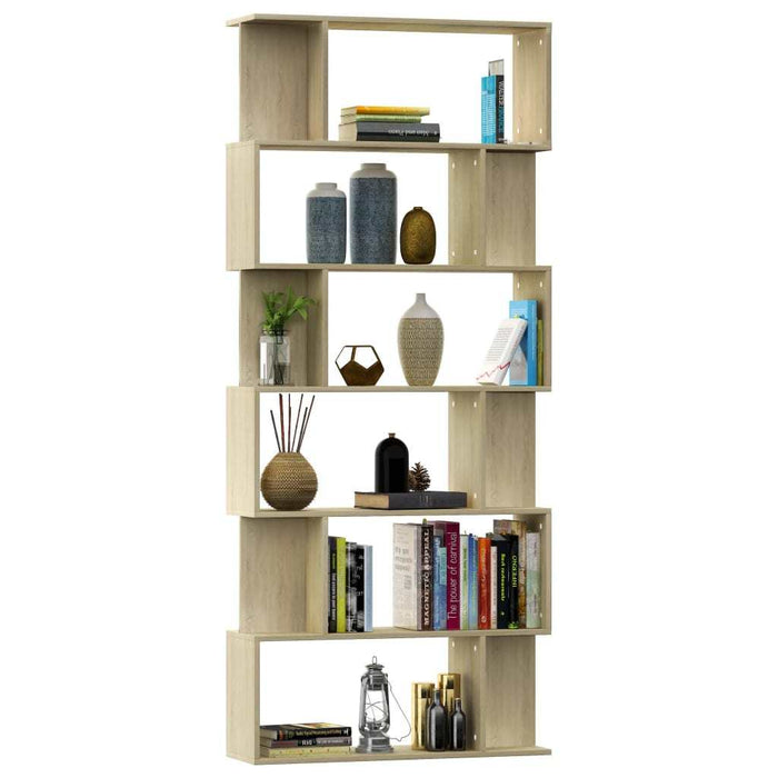 Book Cabinet/Room Divider Sonoma Oak 31.5"x9.4"x75.6" Chipboard