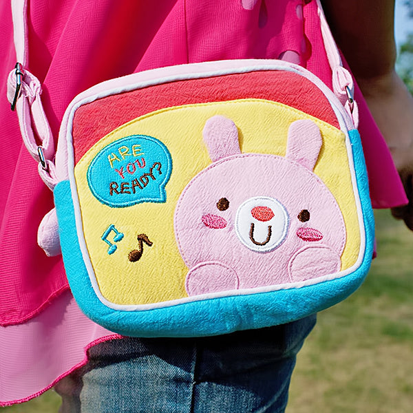 [Pink Rabbit] Embroidered Applique Swingpack Bag Purse / Wallet Bag