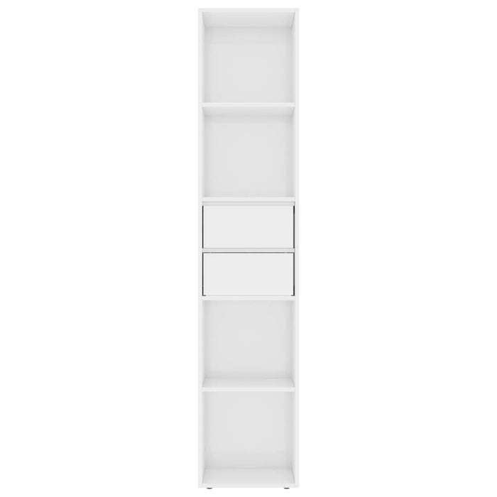 Book Cabinet High Gloss White 14.2"x11.8"x67.3" Chipboard