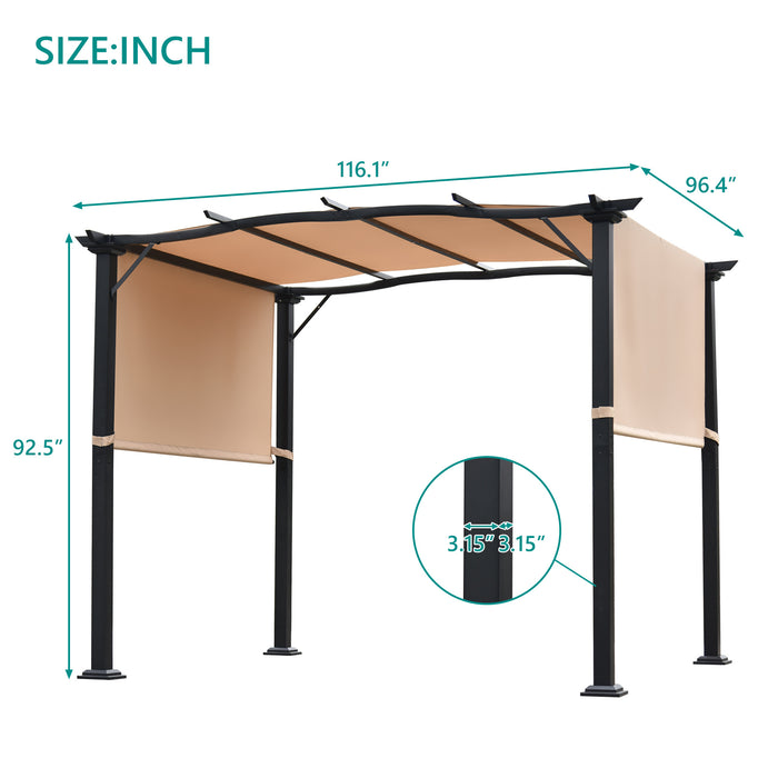 Pergolas Sunshade Waterproof Gazebo with Retractable Canopy