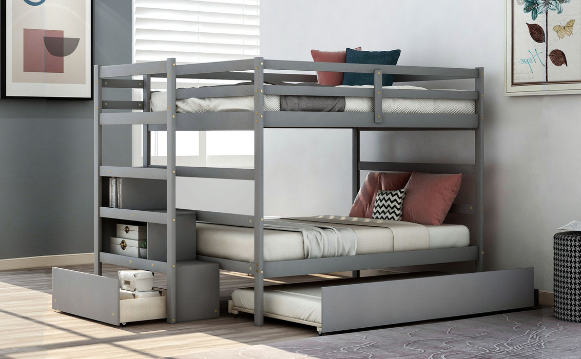 Simple Living Full over Full Bunk Bed with Twin Size Trundle