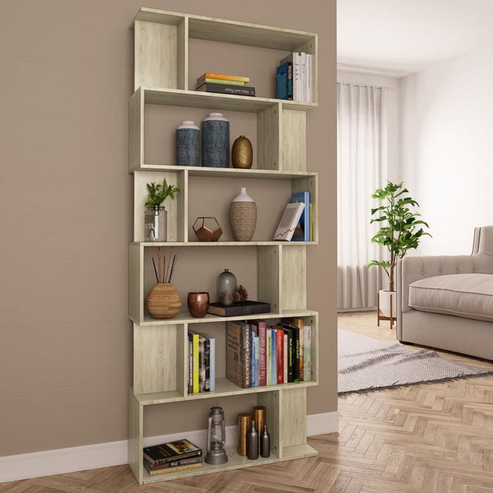 Book Cabinet/Room Divider Sonoma Oak 31.5"x9.4"x75.6" Chipboard
