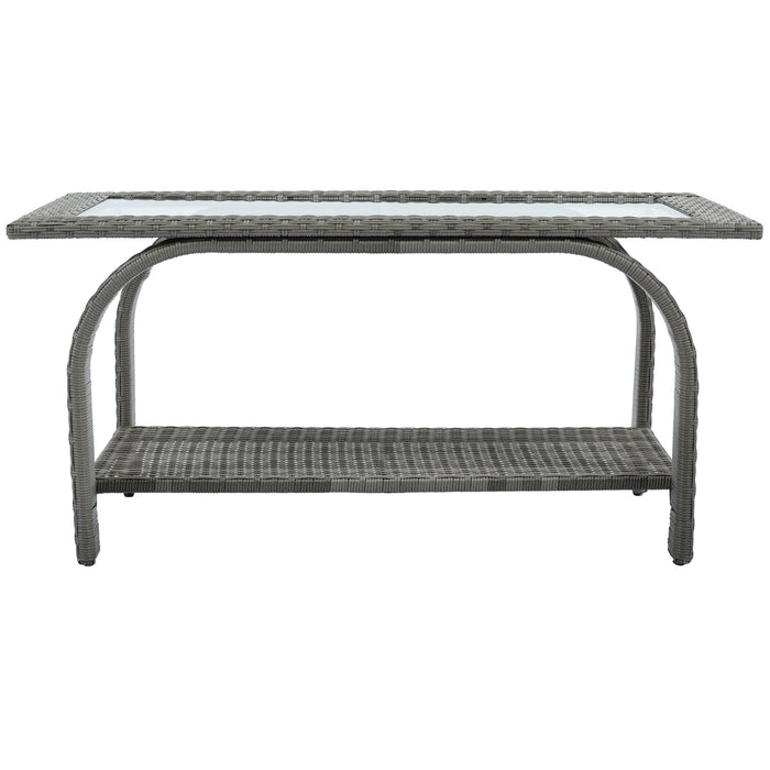 4-Piece Outdoor Patio Sectional Rattan Sofa Set,All-Weather PE Wicker Conversation Set