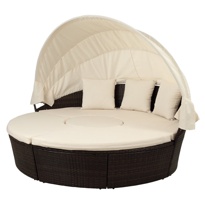 Elegant Crafts Round Outdoor Sectional Sun Bed