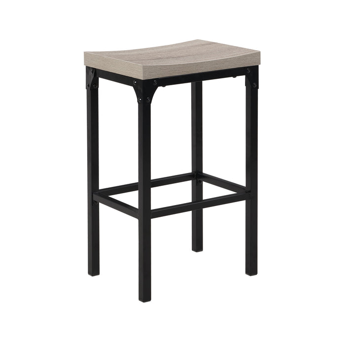 DunaWest 36 Inch 5 Piece Counter Height Dining Table and Stool Set;  Square Wood Top;  Iron Frame;  Gray;  Black