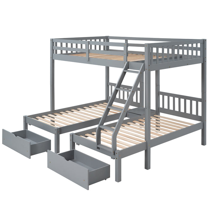 MyRoom Full Over Twin & Twin Wooden Bunk Bed