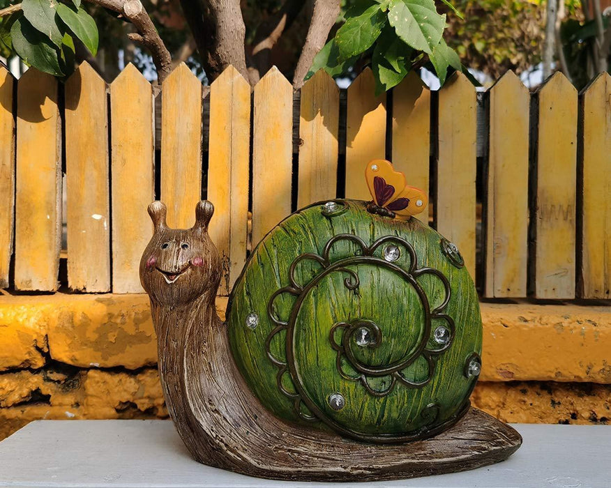 Solar Powered Garden Light Resin Snail Figurine