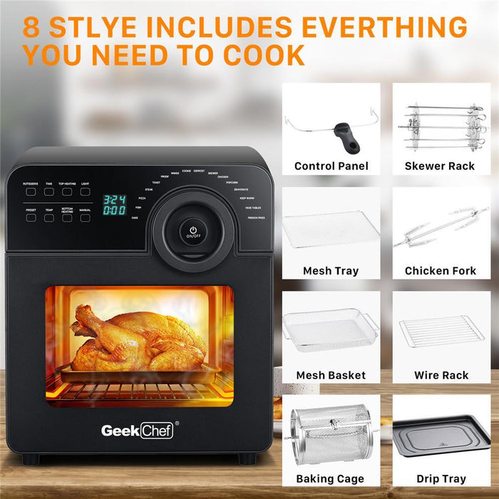 Air Fryer Oven Toaster 4 Slice Toaster Convection Airfryer Countertop Oven, Roast, Bake, Broil,Reheat,Fry Oil-Free, 4 Accessories & Recipes Included 14.7 Quart