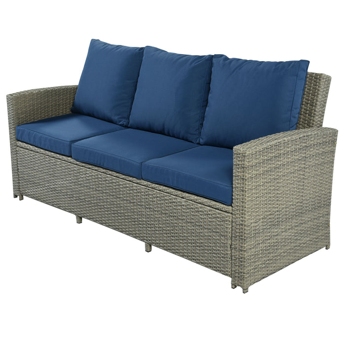 5-Piece Classic Rattan Sectional Seating Group Set