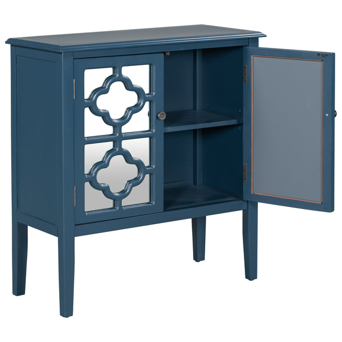 31.5\\\\\\\" Wood Buffet Sideboard Storage Cabinet with Mirrored Doors and Adjustable Shelves