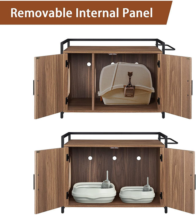 GOOD & GRACIOUS Hidden Cat Litter Box Furniture with Ventilation and Bench Seat