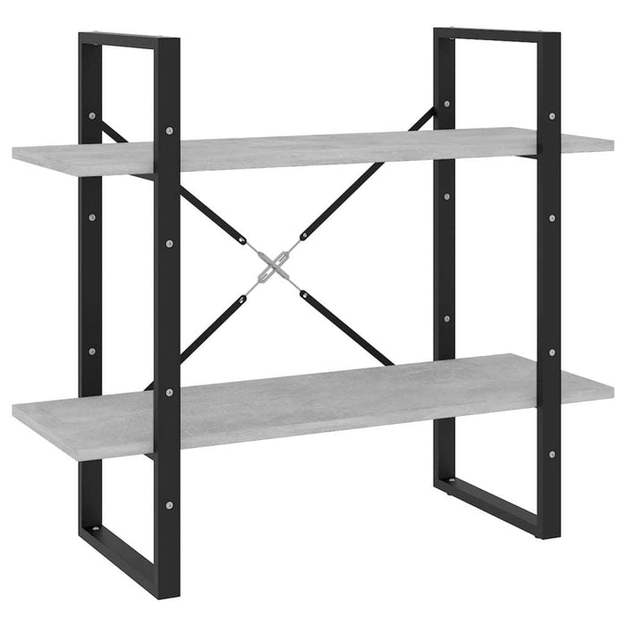 2-Tier Book Cabinet Concrete Gray 31.5"x11.8"x27.6" Chipboard