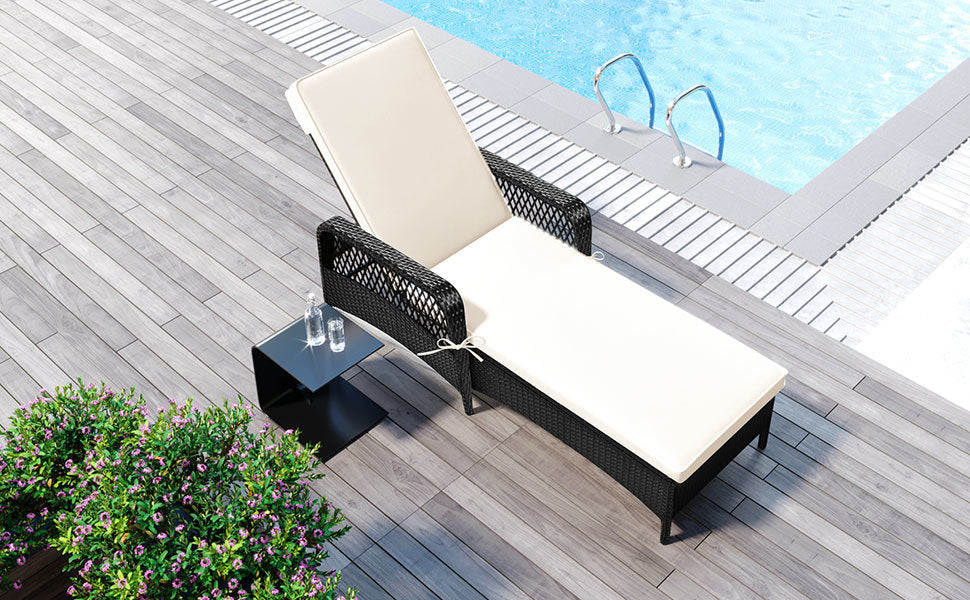 Outdoor patio pool PE rattan wicker chair wicker sun lounger