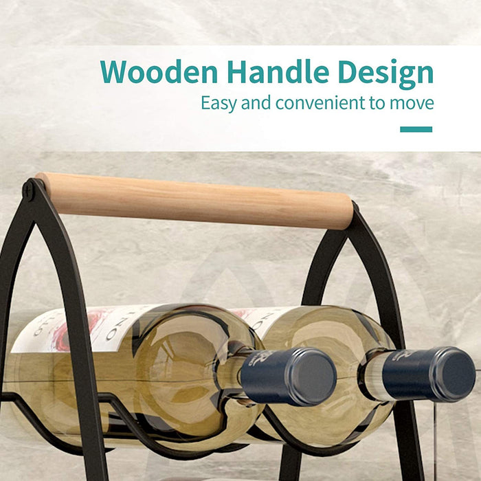 Mecor Countertop Wine Rack, Tabletop Wood Wine Holder for 6 Bottle