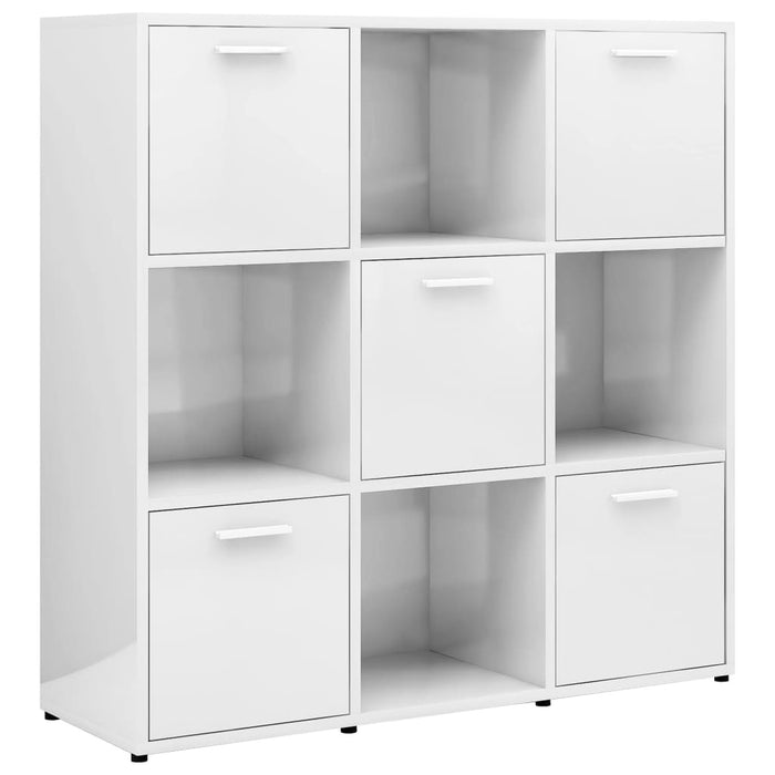 Book Cabinet High Gloss White 35.4"x11.8"x35.4" Chipboard