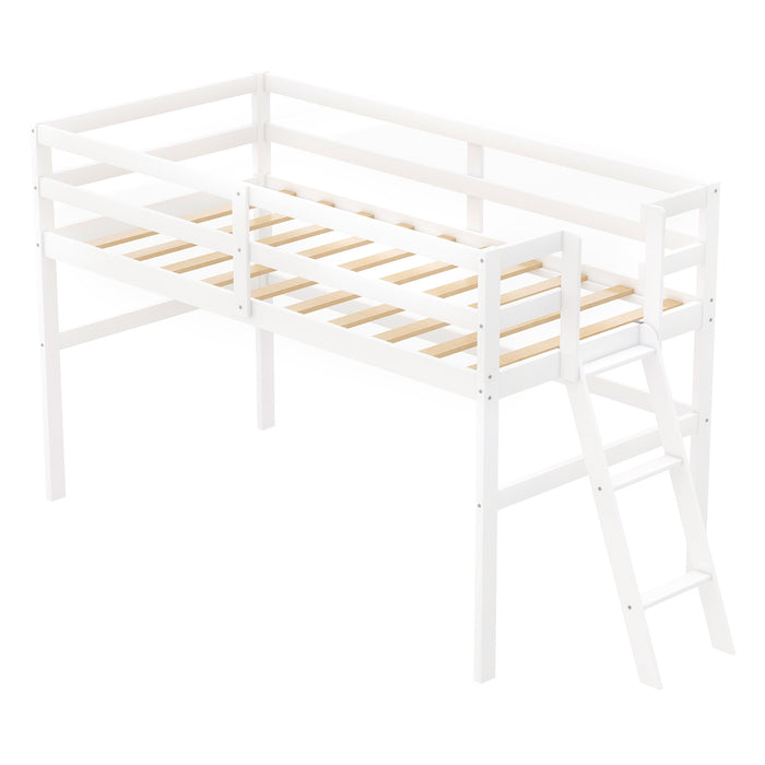 Twin Size Low Loft Bed with Ladder