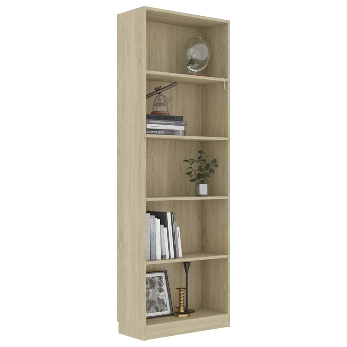5-Tier Book Cabinet Sonoma Oak 23.6"x9.4"x68.9" Chipboard