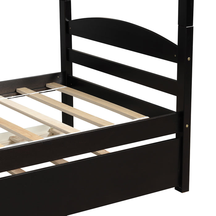Simple Durable Twin L-Shaped Bunk With Trundle