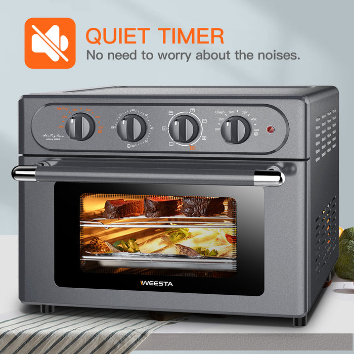 WEESTA 7-in-1 Convection Oven Countertop, 24QT Large Air Fryer with Accessories & E-Recipes