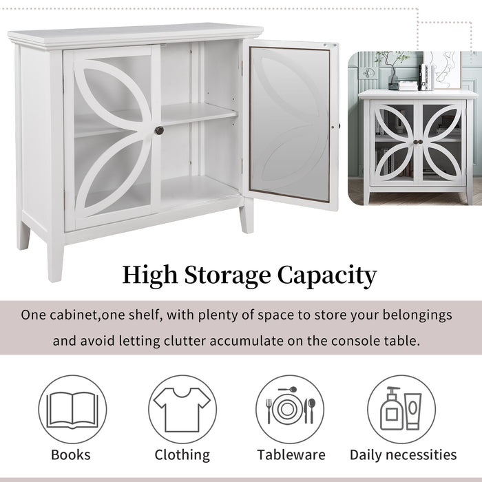Accent Storage Cabinet Wooden Cabinet with Decorative transparent Door, Modern Sideboard for Entryway, Living Room, Bedroom
