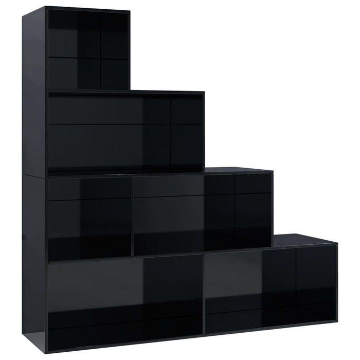 Book Cabinet/Room Divider High Gloss Black 61"x9.4"x63"