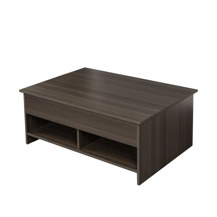 Lift Top Coffee Table w/Hidden Storage & 2 Open Shelves for Living Room Reception Room Office