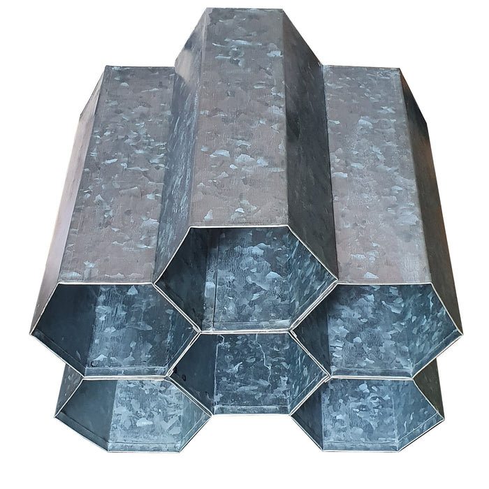Galvanized Metal Tabletop Rack with 6 Honeycomb Design Bottle Storage
