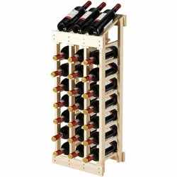 Wooden Wine Rack 24-bottle Storage Display Shelf Free Standing