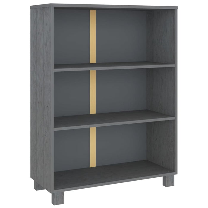 Book Cabinet Dark Gray 33.5"x13.8"x13.8" Solid Wood Pine