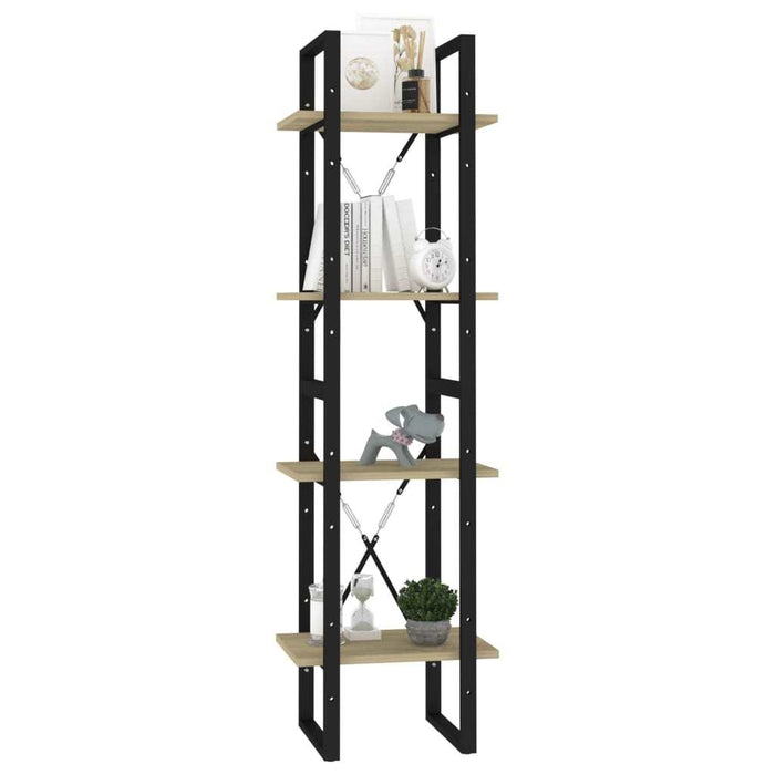 4-Tier Book Cabinet Sonoma Oak 15.7"x11.8"x55.1" Chipboard