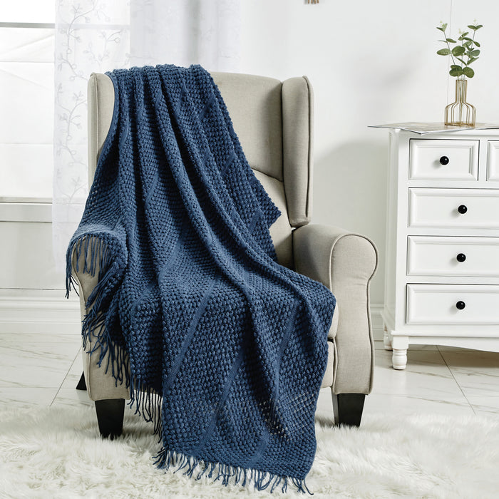 Ultra Soft Acrylic Throw Navy