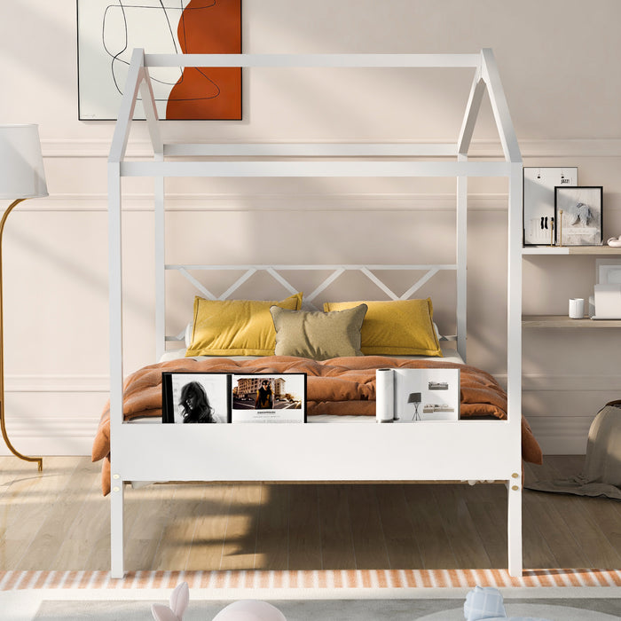 MyRoomz Full Size Wood House Bed with Storage Space