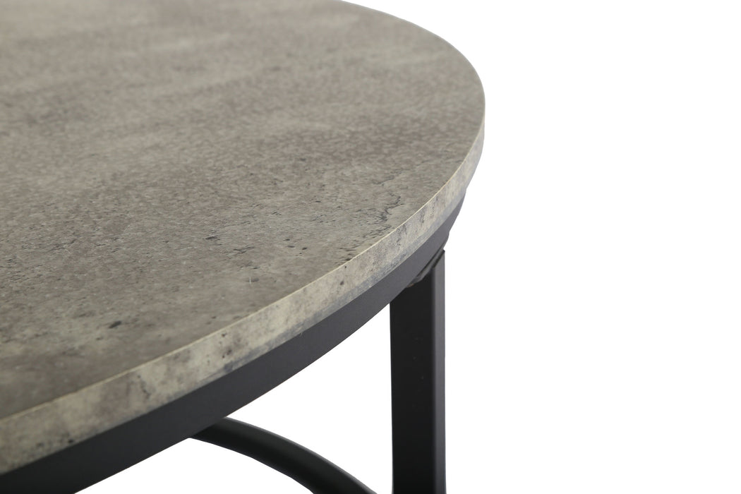 Modern Glass Nesting Table Set, Gray and Black