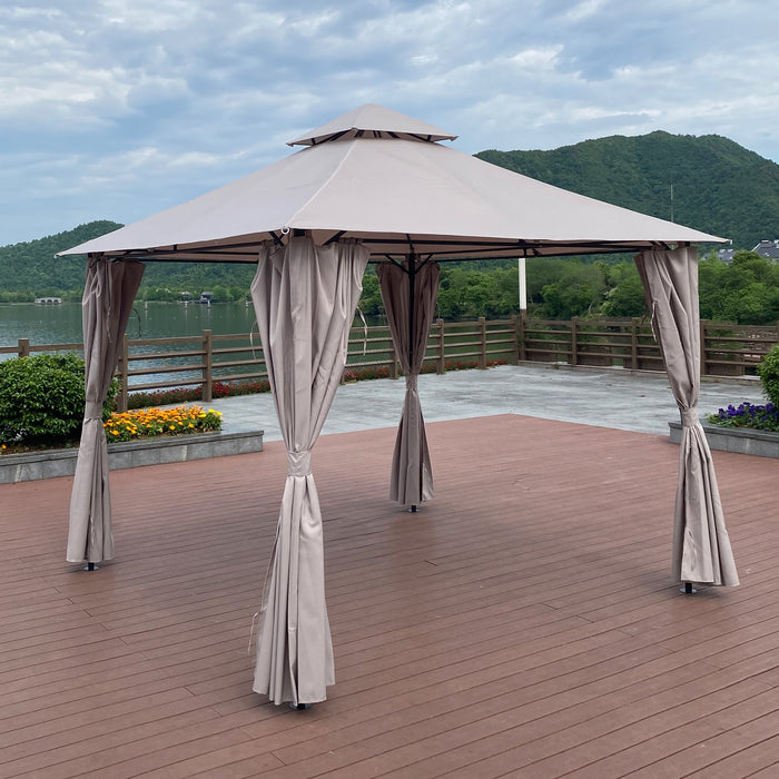 Pergolas Outdoor Shading Gazebo Tent With Curtains