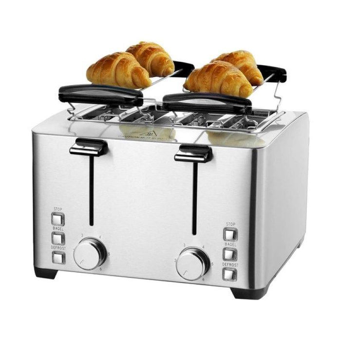 Home 1500W 4 Slice Toaster With Stainless Steel Warming Rack
