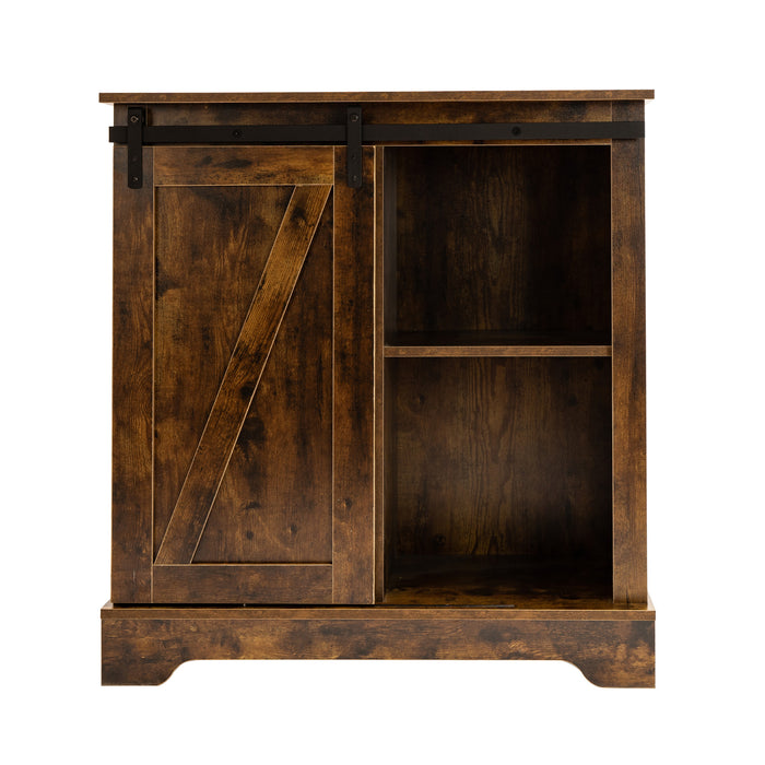 Buffet & Sideboard with Sliding Barn Door Multi-functional Storage Cabinet For Farmhouse