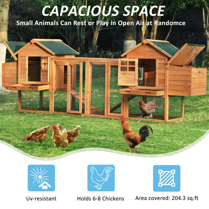 Natural Gray Large Outdoor Wooden Chicken Coop Rabbit Hutch