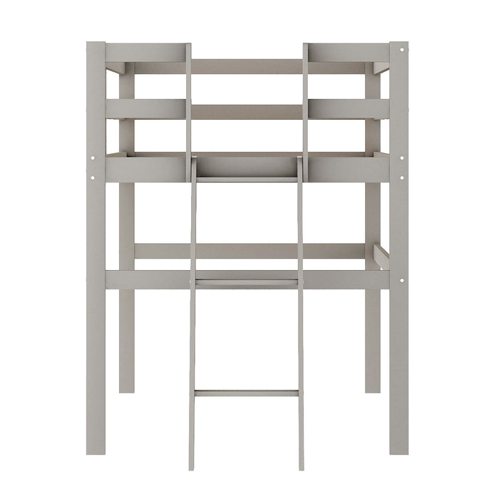 Twin Size Low Loft Bed with Ladder