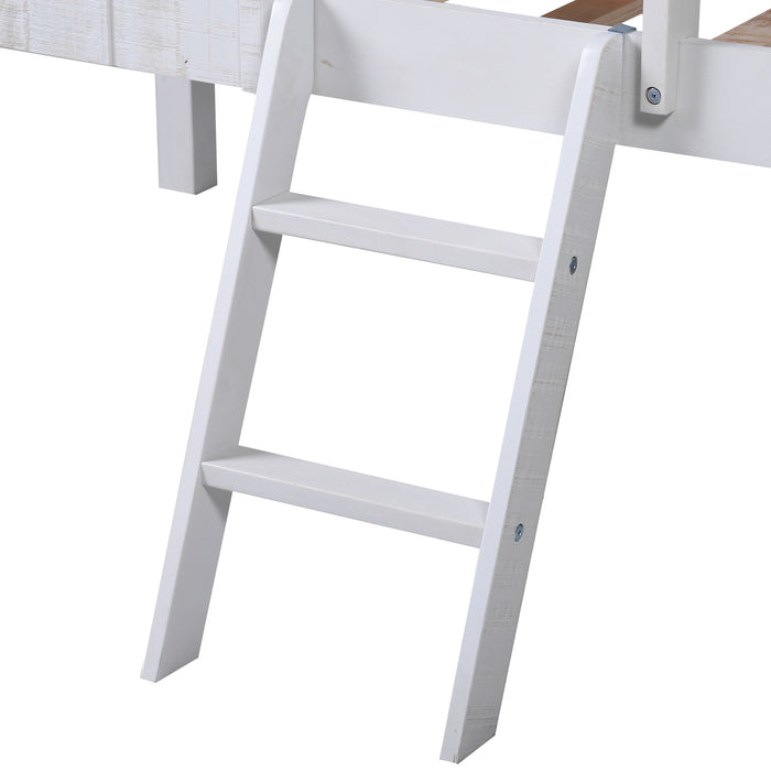 MyRoom Twin Size Low Loft Wood House Bed