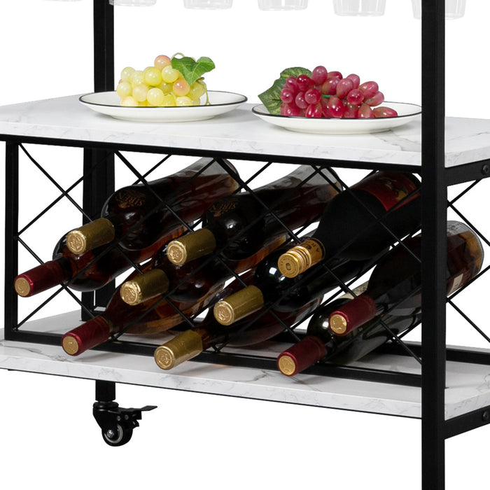 Hodley Two-Layer Double Armrest Diamond Wine Bottle Table
