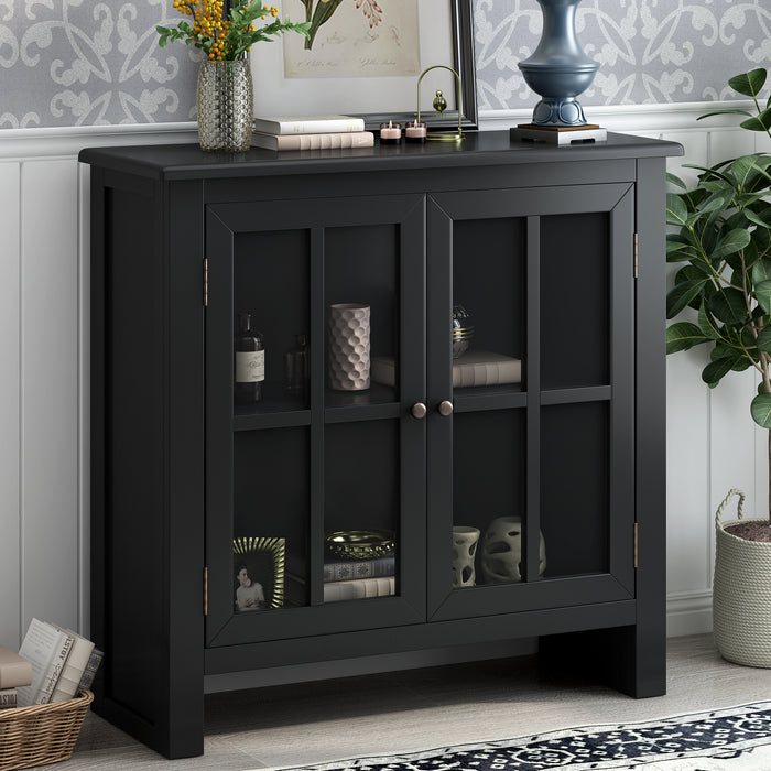 31.5'' Wood Accent Buffet Sideboard Storage Cabinet with Doors and Adjustable Shelf