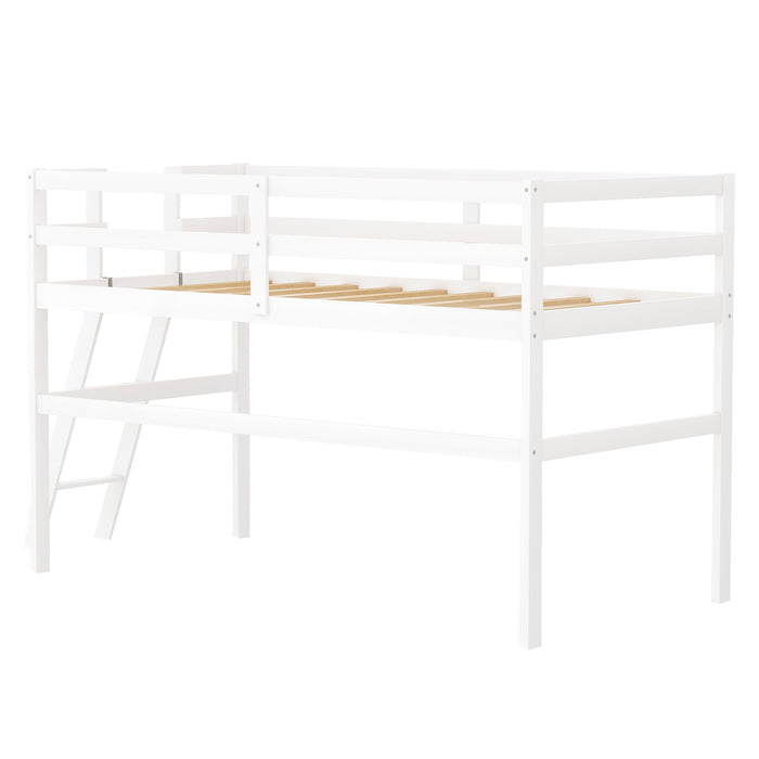 Twin Size Low Loft Bed with Ladder