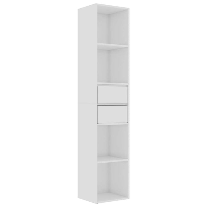 Book Cabinet High Gloss White 14.2"x11.8"x67.3" Chipboard