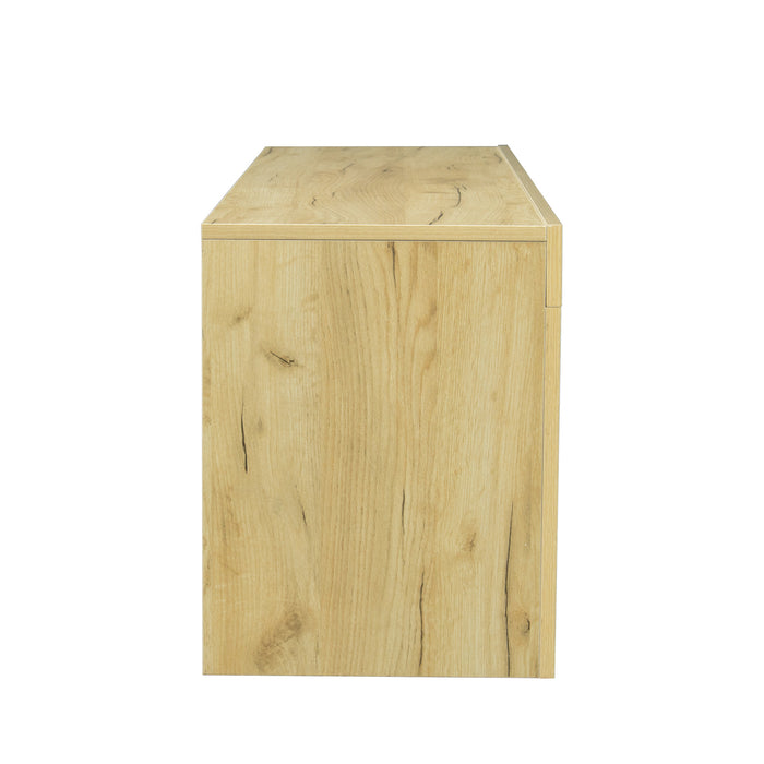 TV Stand with LED RGB Lights,Flat Screen TV Cabinet, Gaming Consoles - in Lounge Room, Living Room and Bedroom, oak