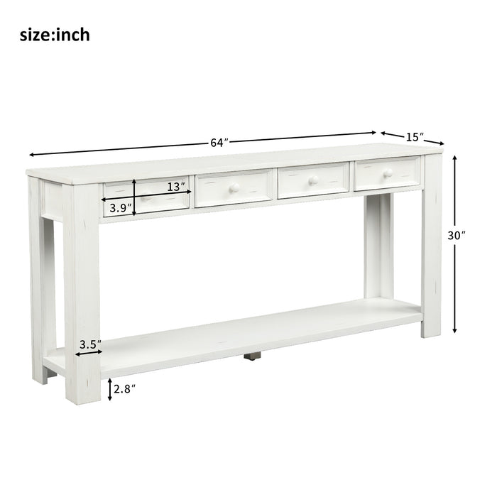 Simmons Console Table for Entryway Hallway (Antique White)